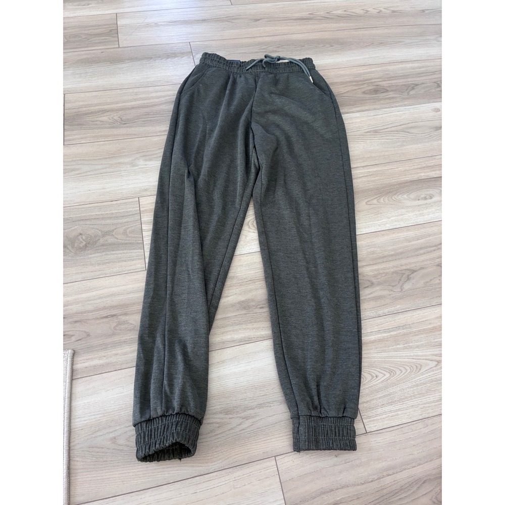 One5One Womens Jogger Sweatpants Charcoal Grey Elastic Waist Drawstring Size S